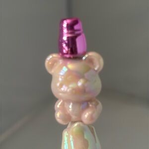 Beaded pen, with Teddy bear and flower plus crystals